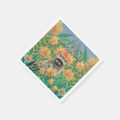 Raccoon Floral Summer Servet (Hoek)