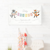 Raccoon Fox Forest Friends Neutral Baby shower Spandoek (Insitu)