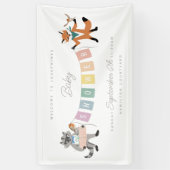 Raccoon Fox Forest Friends Neutral Baby shower Spandoek (Verticaal)
