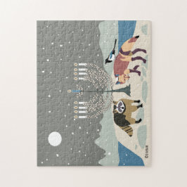 Raccoon.Fox.Magpie 2Hanukkah 11x14 Puzzle Legpuzzel