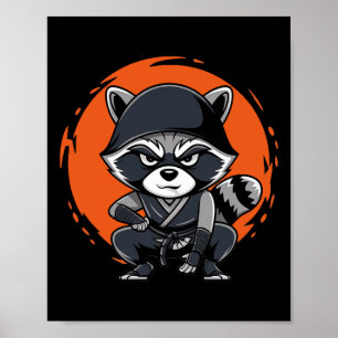 Raccoon Funny Karate Design Kostuumdieren Poster