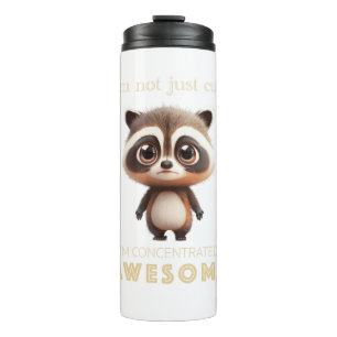 Raccoon Geconcentreerd Geweldige Schattig Schattig Thermosbeker