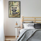 Raccoon gepersonaliseerd bos foto afdruk