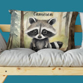 Raccoon gepersonaliseerd bos kussensloop