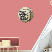 Raccoon gepersonaliseerd bos ronde klok