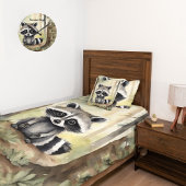 Raccoon gepersonaliseerd bos ronde klok