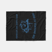 Raccoon God Is Testing Me And I Have Not Studied  Fleece Deken (Voorkant (Horizontaal))