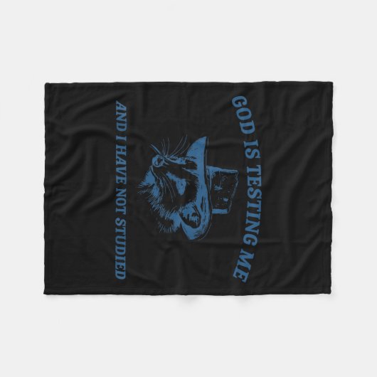 Raccoon God Is Testing Me And I Have Not Studied  Fleece Deken (Voorkant (Horizontaal))