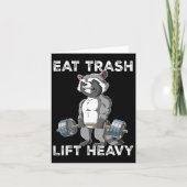 Raccoon Gym Gewichtstraining Eet Trash Lift Zwaar Kaart (Voorkant)