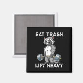 Raccoon Gym Gewichtstraining Eet Trash Lift Zwaar Magneet (Voorkant / Achterkant)