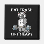 Raccoon Gym Gewichtstraining Eet Trash Lift Zwaar Magneet (Voorkant)