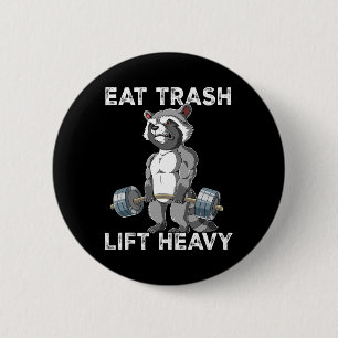 Raccoon Gym Gewichtstraining Eet Trash Lift Zwaar Ronde Button 5,7 Cm