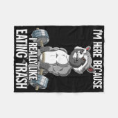 Raccoon Gym Weight Training Bodybuilder Fleece Deken (Voorkant (Horizontaal))