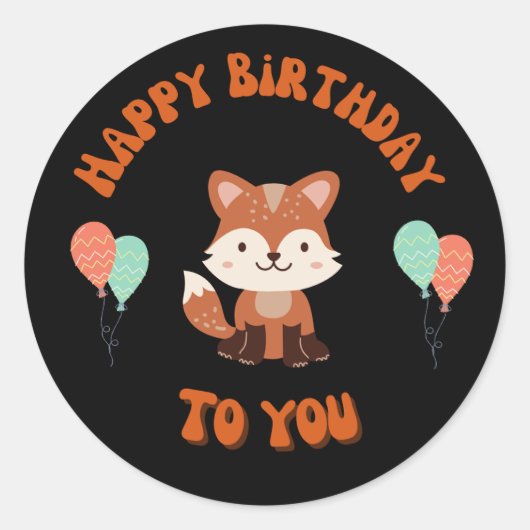 Raccoon happy birthday sticker (Voorkant)