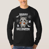 Raccoon Happy Halloween Pumpkin Bat Costume T-shirt (Voorkant)