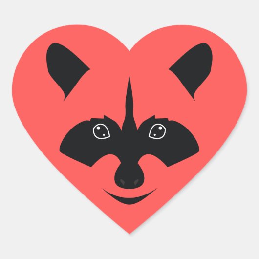 Raccoon Hart Sticker (Voorkant)