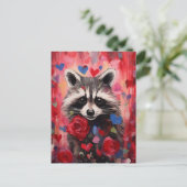 Raccoon Hearts Love Briefkaart (Staand voorkant)