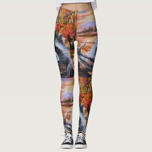Raccoon Herfst Leggings (Voorkant)