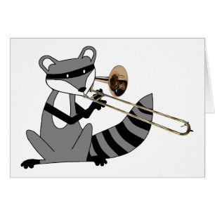 Raccoon Het afspelen van de Trombone