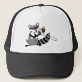 Raccoon Het afspelen van de Trombone Trucker Pet (Voorkant)