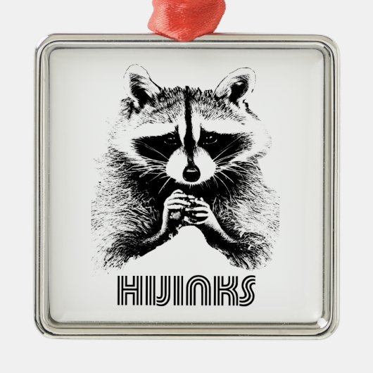 Raccoon Hijinks Metalen Ornament (Voorkant)