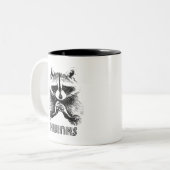 Raccoon Hijinks Tweekleurige Koffiemok (Voorkant links)