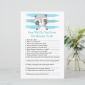 Raccoon Hoe goed ken je baby shower? (Staand voorkant)