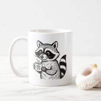 Raccoon Holding Coffee Cup Funny Trash Panda Mug Koffiemok
