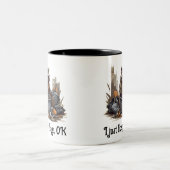 Raccoon houdt van afval tweekleurige koffiemok (Center)