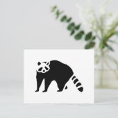 Raccoon  houtengravering briefkaart (Staand voorkant)