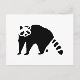 Raccoon  houtengravering briefkaart