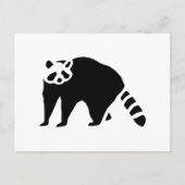 Raccoon  houtengravering briefkaart (Voorkant)
