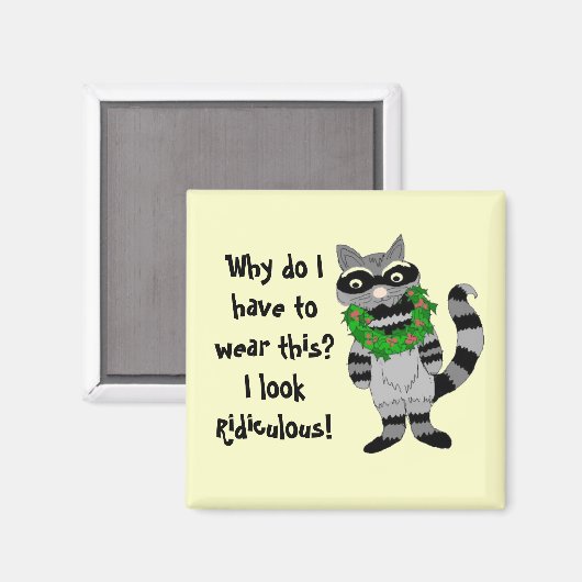 Raccoon Humor Magneet (Voorkant / Achterkant)