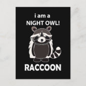 Raccoon Ik ben een Night Owl Funny Raccoon Briefkaart (Voorkant)