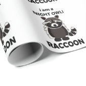 Raccoon Ik ben een Night Owl Funny Raccoon Cadeaupapier (Rol Hoek)