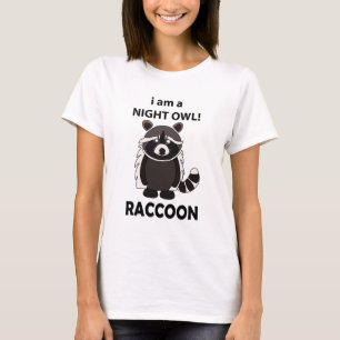 Raccoon Ik ben een Night Owl Funny Raccoon T-shirt