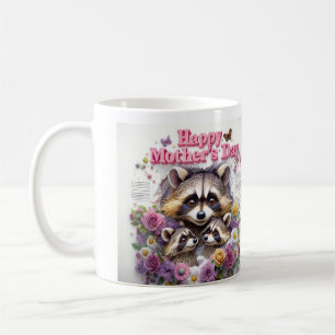 Raccoon illustratie ter ere van Moederdag Koffiemok