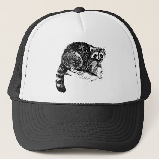 Raccoon Illustratie Trucker Pet (Voorkant)