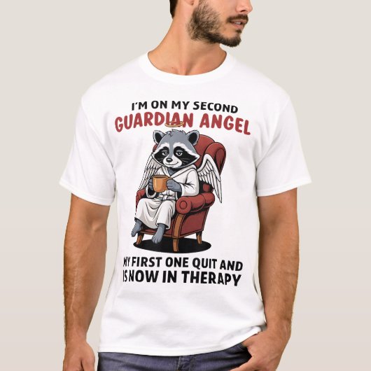 Raccoon Im On My Second Guardian Angel My First T-shirt (Voorkant)
