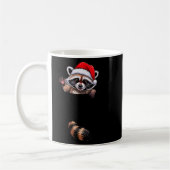 Raccoon In Cket Funny Xmas Santa Hat Graphic  Koffiemok (Links)