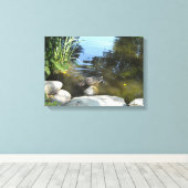 Raccoon in de stroom canvas afdruk (Insitu (Houten vloer))