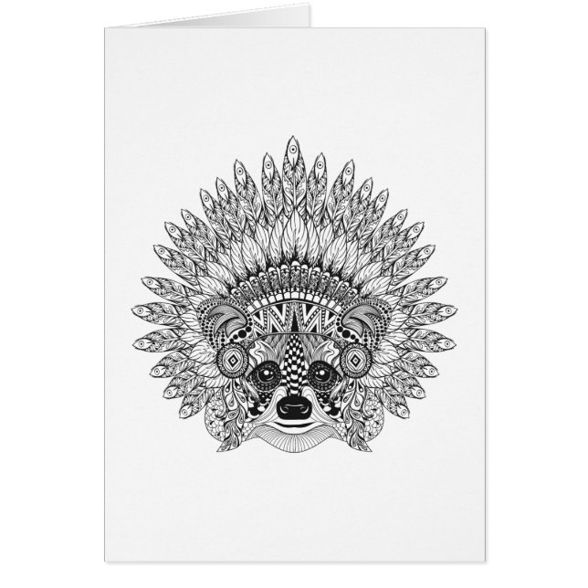 Raccoon in de vertederde oorlog Bonnet Doodle (Voorkant)