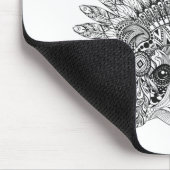 Raccoon in de vertederde oorlog Bonnet Doodle Muismat (Hoek)