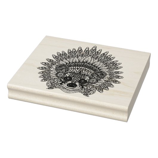 Raccoon in de vertederde oorlog Bonnet Doodle Rubberstempel (Stempel)