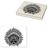 Raccoon in de vertederde oorlog Bonnet Doodle Rubberstempel (Gestempeld)