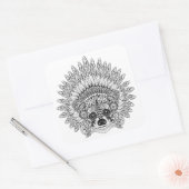 Raccoon in de vertederde oorlog Bonnet Doodle Vierkante Sticker (Envelop)