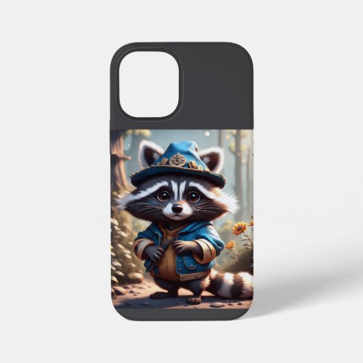 Raccoon in een blauwe uniforme iPhone / iPad hoesj iPhone Hoesje (Achterkant)