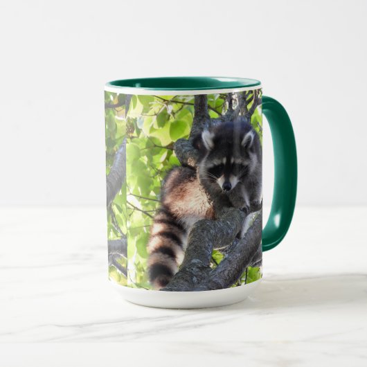 Raccoon in een boom mok (Voorkant rechts)