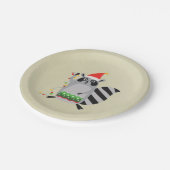 Raccoon in Santa Hat in de vakantiegrens Papieren Bordje (Gekanteld)