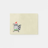 Raccoon in Santa Hat in de vakantiegrens Post-it® Notes (Voorkant)